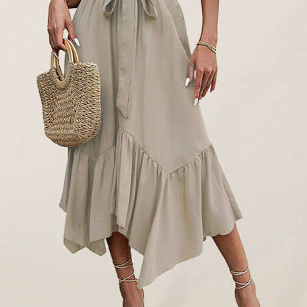 Women's woven lace irregular splicing mid-length skirt - Très Elite