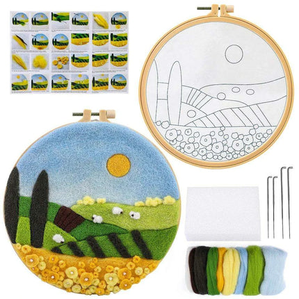 Wool Artistry Felting Kit with Embroidery Frame for Unique Creations - Très Elite