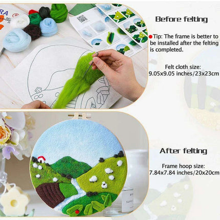 Wool Artistry Felting Kit with Embroidery Frame for Unique Creations - Très Elite