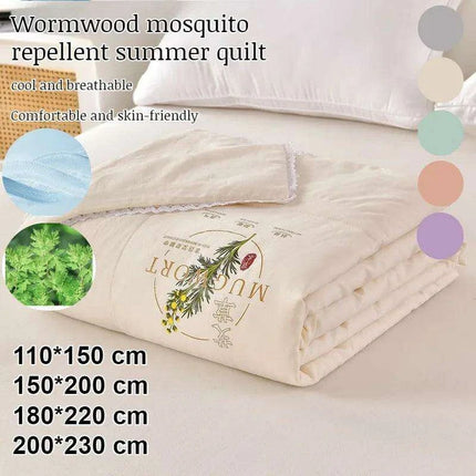 Wormwood Infused Lightweight Cotton Summer Quilt with Mosquito Protection - Très Elite