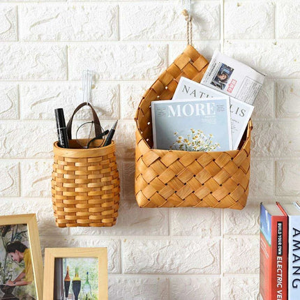 Woven Bamboo Wall Baskets for Elegant Plant and Flower Arrangement - Très Elite