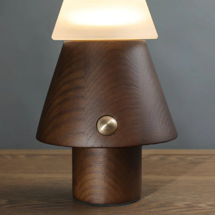 Rechargeable Tree-Shaped LED Table Lamp in Wood and Acrylic