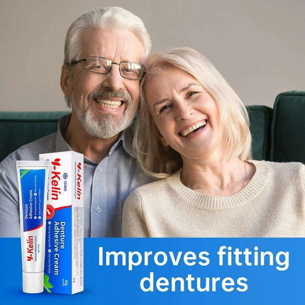Y-Kelin Mint Flavored Denture Adhesive Cream - 120g (3 x 40g) - Reliable All-Day Secure Hold for Seniors - Très Elite
