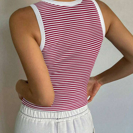 Y2K sexy sweet and spicy knitted striped contrasting top vest bottoming shirt - Très Elite