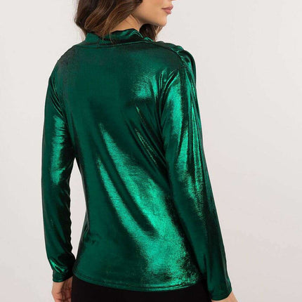Yellow Blouse Model 202687 Shiny Polyester Viscose Blend - Très Elite