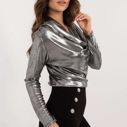 Yellow Blouse Model 202687 Shiny Polyester Viscose Blend - Très Elite