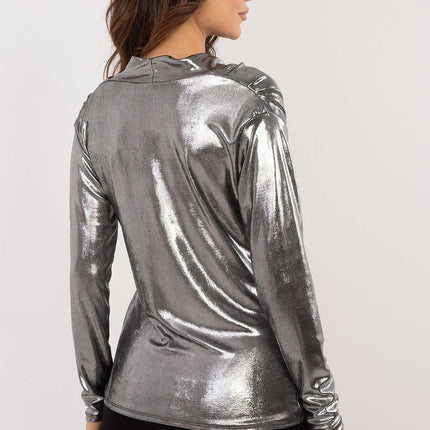 Yellow Blouse Model 202687 Shiny Polyester Viscose Blend - Très Elite