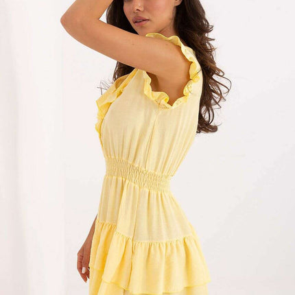 Yellow Day Dress Model 215502 Light Feminine Mini Dress - Très Elite