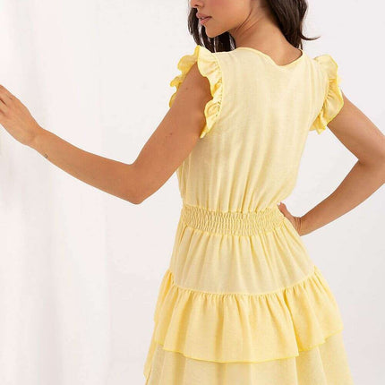 Yellow Day Dress Model 215502 Light Feminine Mini Dress - Très Elite