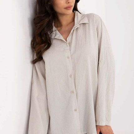 Yellow Plaid Long Sleeve Shirt for Women Model 210005 - Très Elite