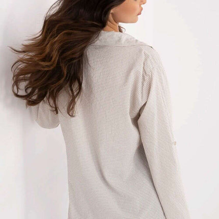 Yellow Plaid Long Sleeve Shirt for Women Model 210005 - Très Elite