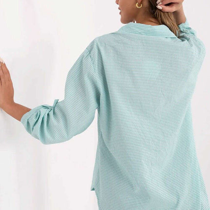 Yellow Plaid Long Sleeve Shirt for Women Model 210005 - Très Elite