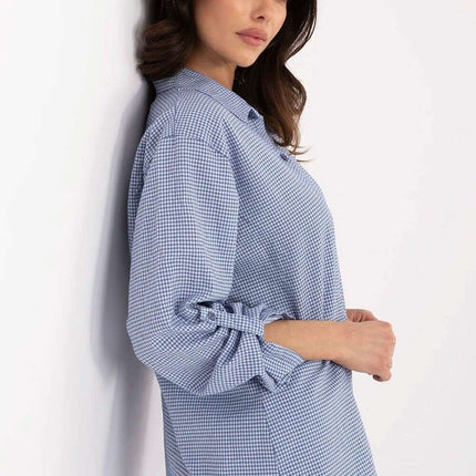 Yellow Plaid Long Sleeve Shirt for Women Model 210005 - Très Elite