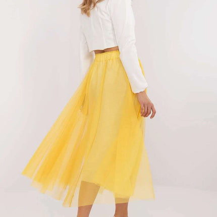 Yellow Tulle Midi Skirt Model 209831 By Italy Moda Label - Très Elite