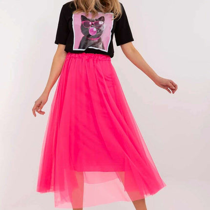 Yellow Tulle Midi Skirt Model 209831 By Italy Moda Label