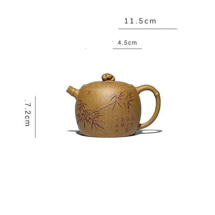Yixing Handmade Purple Clay Kung Fu Teapot Set - 180ml Taihu Lake Design - Très Elite