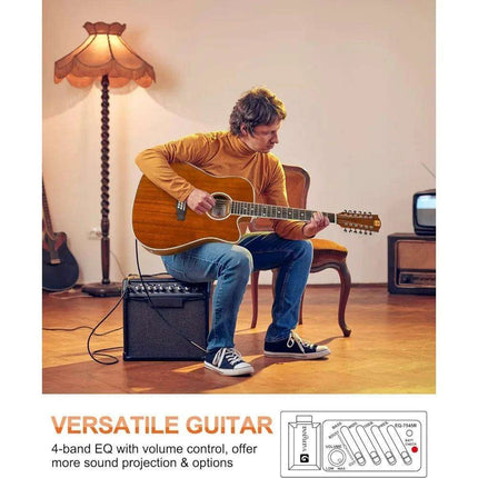 Young Musician's Premium 12 String Acoustic Electric Guitar with Sapele Body - Très Elite