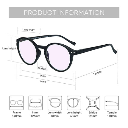 ZENOTTIC 2024 Retro Blue Light Blocking Reading Glasses - Chic Eyewear for Eye Protection and Better Sleep - Très Elite