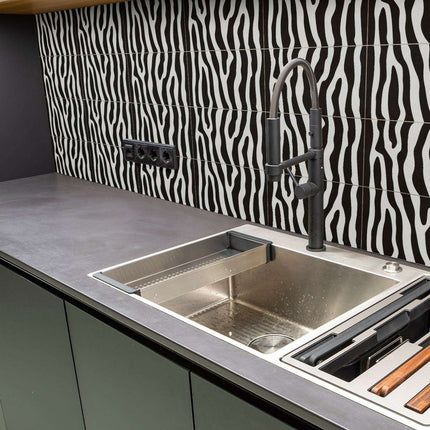 Zebra Chic City Lights Brick Stickers - Stylish Urban Home Decor Upgrade..