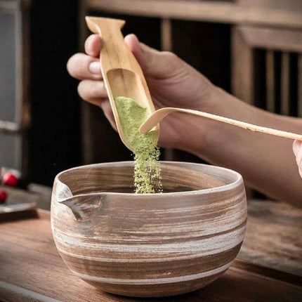 Zen Matcha Tea Set with Bamboo Whisk and Spoon - Très Elite