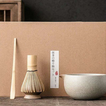 Zen Matcha Tea Set with Bamboo Whisk and Spoon - Très Elite