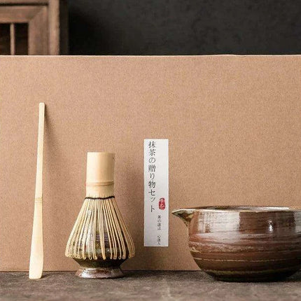 Zen Matcha Tea Set with Bamboo Whisk and Spoon - Très Elite