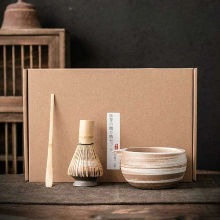 Zen Matcha Tea Set with Bamboo Whisk and Spoon - Très Elite