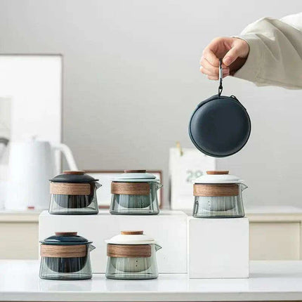 Zen Tea Ritual Travel Kit - Elegant Teapot, Cups, and Bowl Set for Tea Lovers on the Go - Très Elite