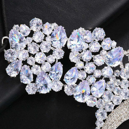 Zircon Crystal Geometric Rhinestone Elegance Masquerade Mask - Exquisite Women's Evening Accessory - Très Elite