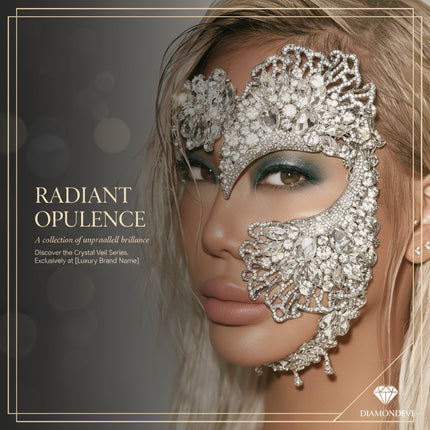Zircon Crystal Geometric Rhinestone Elegance Masquerade Mask - Exquisite Women's Evening Accessory - Très Elite