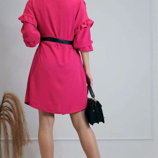 Zorola Chic Ruffled Buttoned Dress - Très Elite