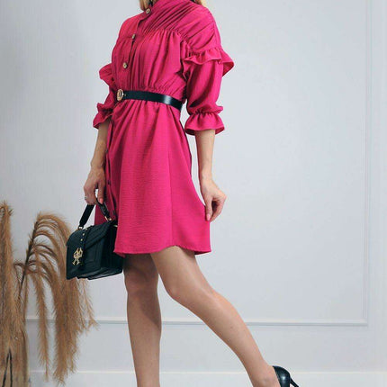 Zorola Chic Ruffled Buttoned Dress