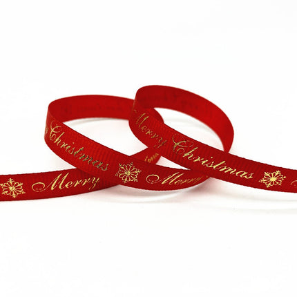 Peekaboo Studio Size 5 10mm Printed Grosgrain Christmas Ribbon - Durab