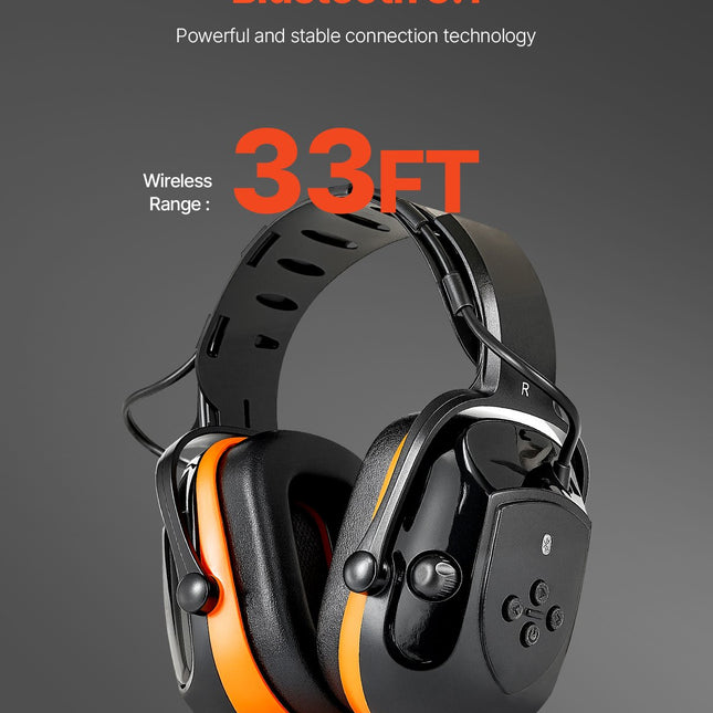 Bluetooth Safety Earmuffs — NRR24, 35hr Battery, Bluetooth 5.1 | Très Elite