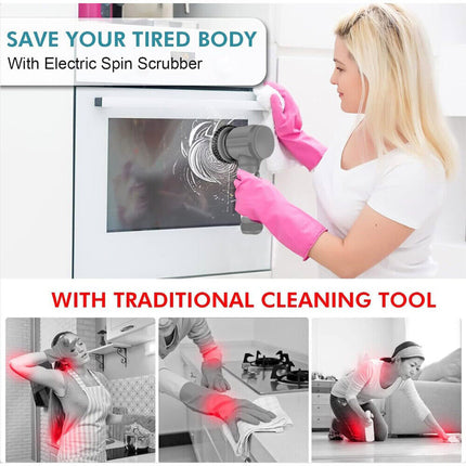 10Pcs Rechargeable Electric Cordless Cleaning Brush Spin Scrubber Turb