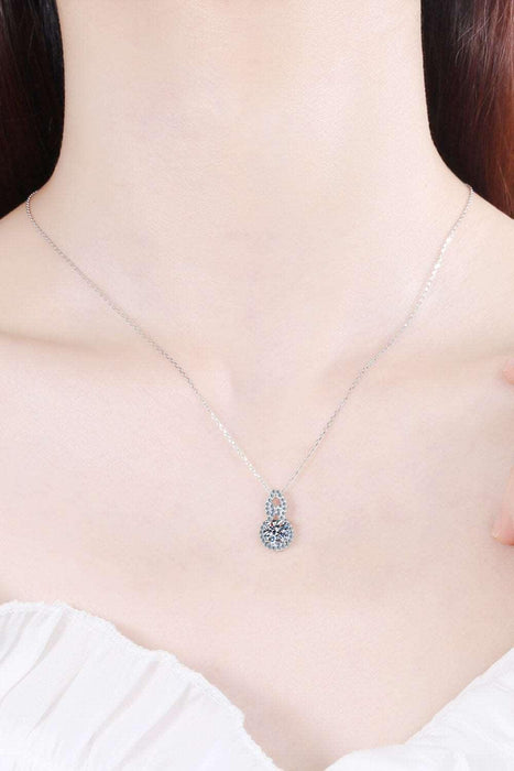 Dazzling 1 Carat Lab-Diamond Pendant Necklace with Sterling Silver Chain and Zircon Accents
