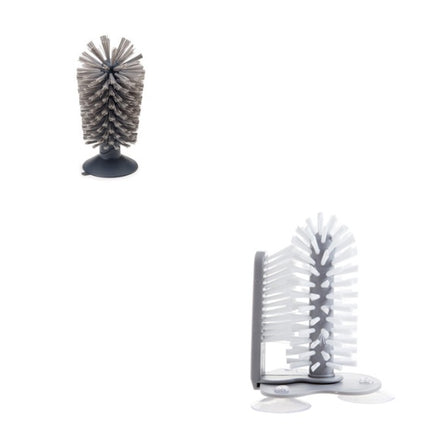Double Head Suction Cup Wall Mounted Cleaning Brush for Glass and Kitchen