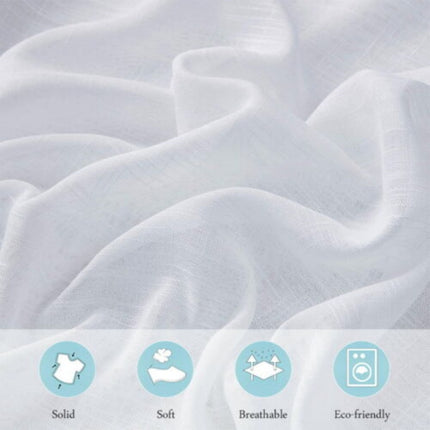 White Lace Tulle Sheer Curtain Panel | 140×213cm