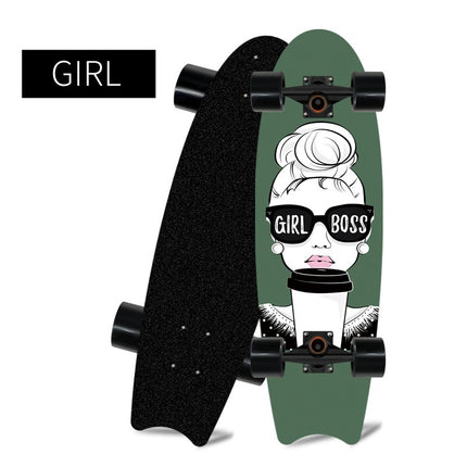 Single Warped Brush Street Board Fishtail Skateboard Maple Deck
