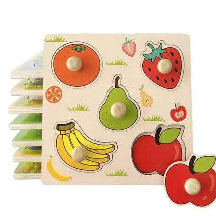 Interactive Montessori Wooden Puzzle Set - Fun Learning Toy for Early Childhood Development