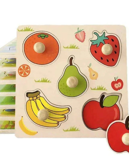 Interactive Montessori Wooden Puzzle Set - Fun Learning Toy for Early Childhood Development