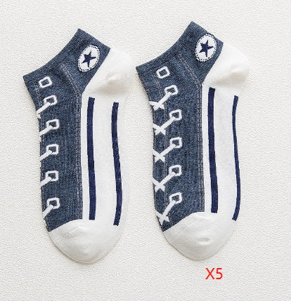 Peekaboo Studio Combed Cotton Breathable Boat Socks - Deodorant, Soft