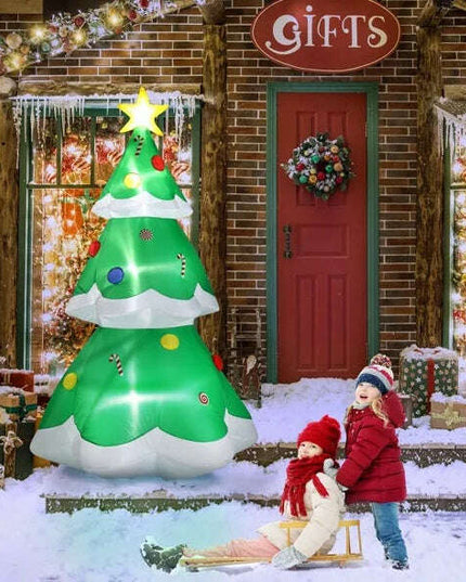 6.9 FT Lighted Christmas Inflatable Decoration, Inflatable Christmas Tree