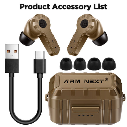 Tactical Rechargeable Electronic Hunting Shooting Earplugs — Wireless, 3 Colours | Très Elite