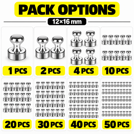Super Strong Neodymium Magnet Pushpins - 1 to 50 Pcs Set