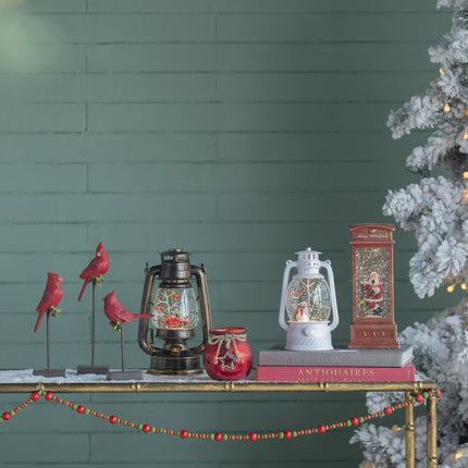 Room and Decor LED Snowman & Tree Water Lantern with Timer, White