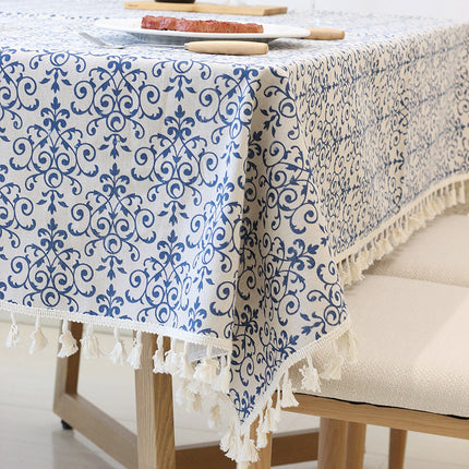 Peekaboo Studio Simple Nordic Square Lace Tablecloth - Elegant Design,