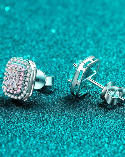 Chic Sterling Silver Earrings with Lab-Grown Diamond and Zircon