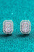 Sleek Geometric Sterling Silver Earrings with Moissanite and Zircon