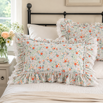 JullietteDream Luxury Ruffle Lace Pillow Cases, Pastoral Print, 2pcs Pillowcases 2pcs-pastoral-print-pillow-case-luxruy-ruffle-lace-pillow-cover-bedding-cushion-cases-home-decor-pillow-sham-satin-pillowcase Home Décor›Decorative Accents›Pillows, Cushions & Inserts›Pillow Cases